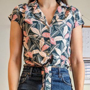 Floral crop top shirt Etam